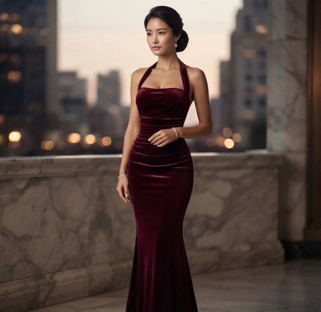 bordo elbise - 2