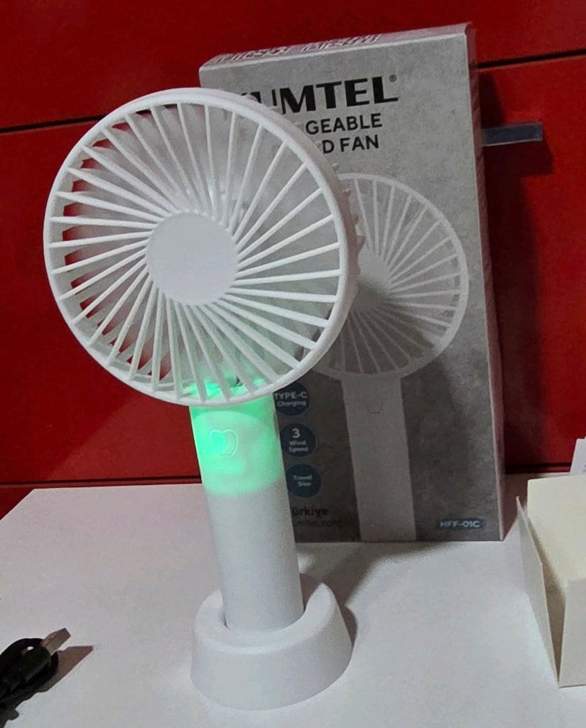 Kumtel Şarj Edilebilir Mini El Fanı BEYAZ. Sıfır kutusunda. - 2