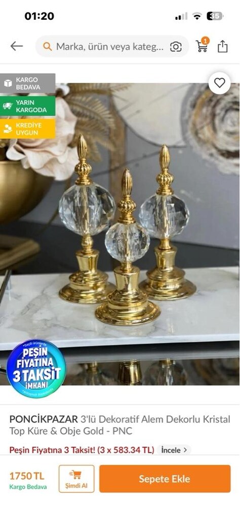 3’lü dekoratif kristal obje - 2