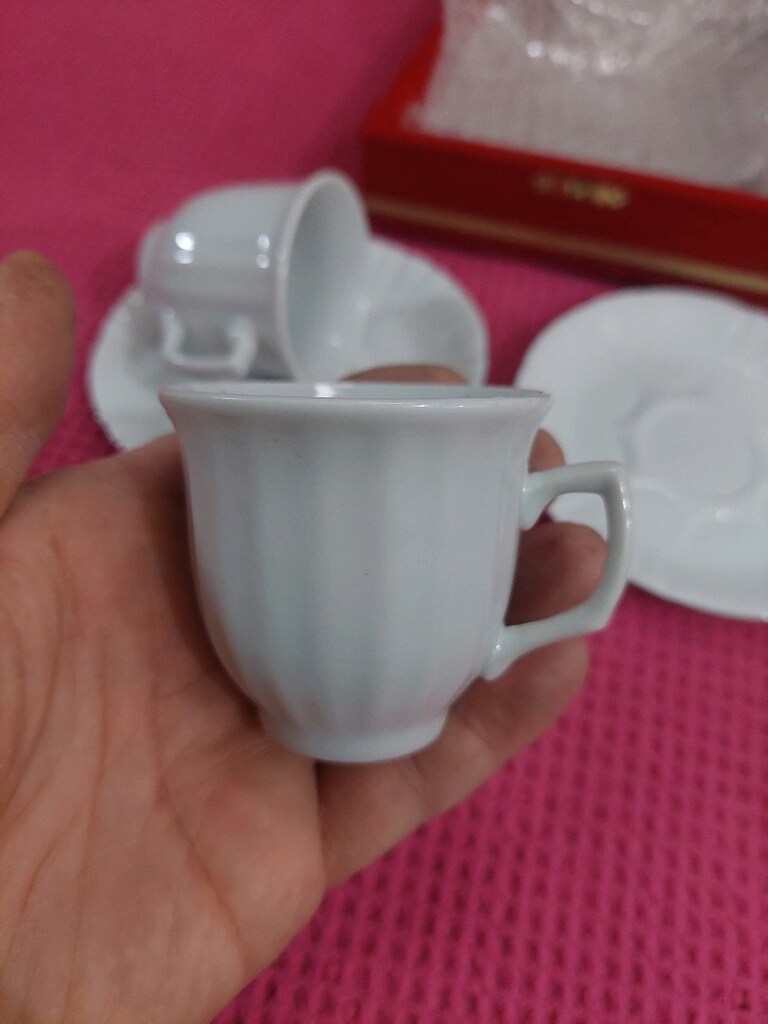 2 li fincan. Türk kahvesi fincanı. Kürahya porselen. - 4