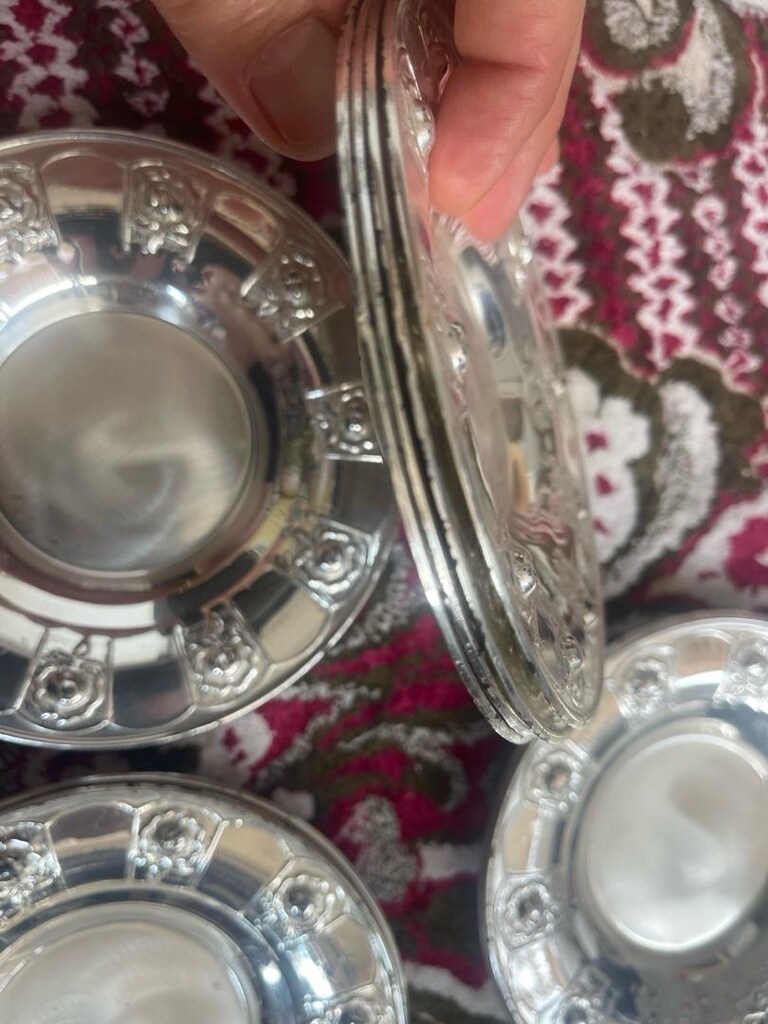Gümüş kaplama çay tabakları - 2