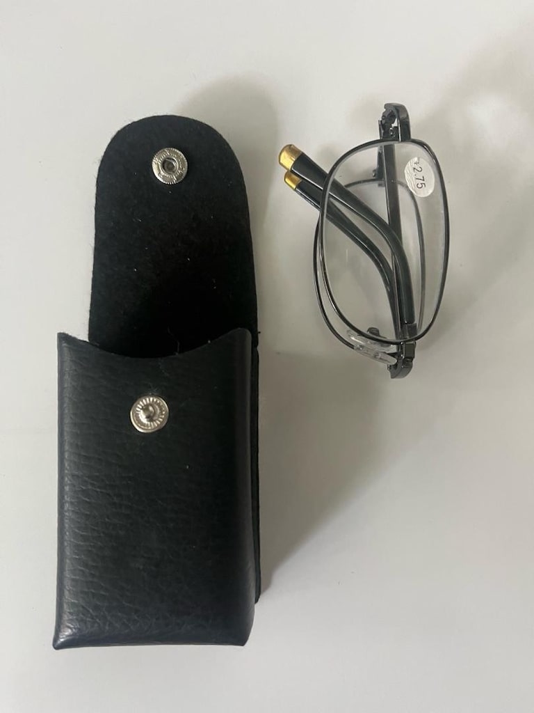 katlanır açılır çantalı metal çerçeveli numaralı gözlük