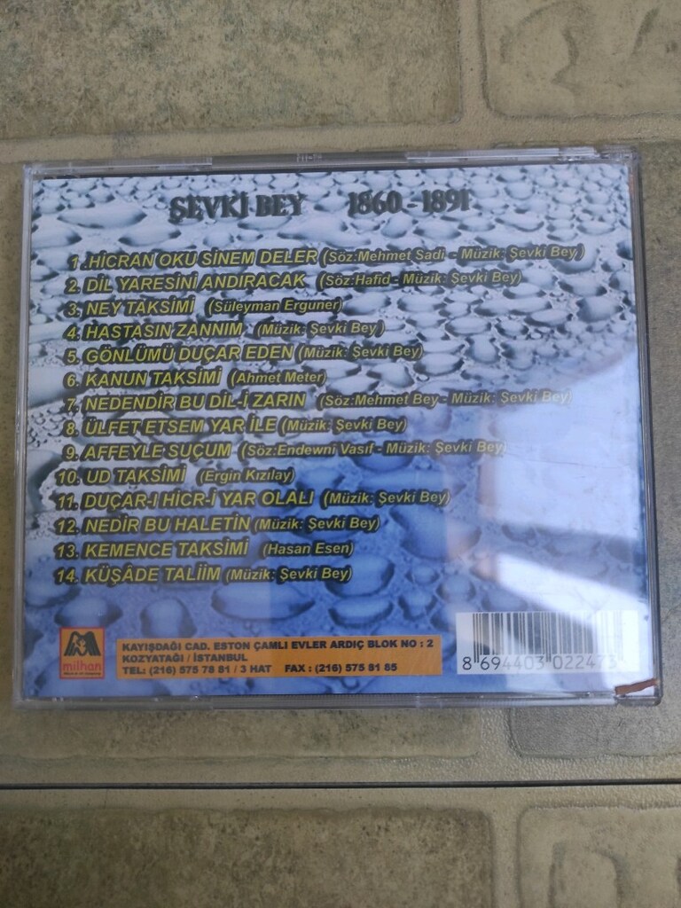 Şevki Bey besteleri Türk Sanat Müziği cd - 3