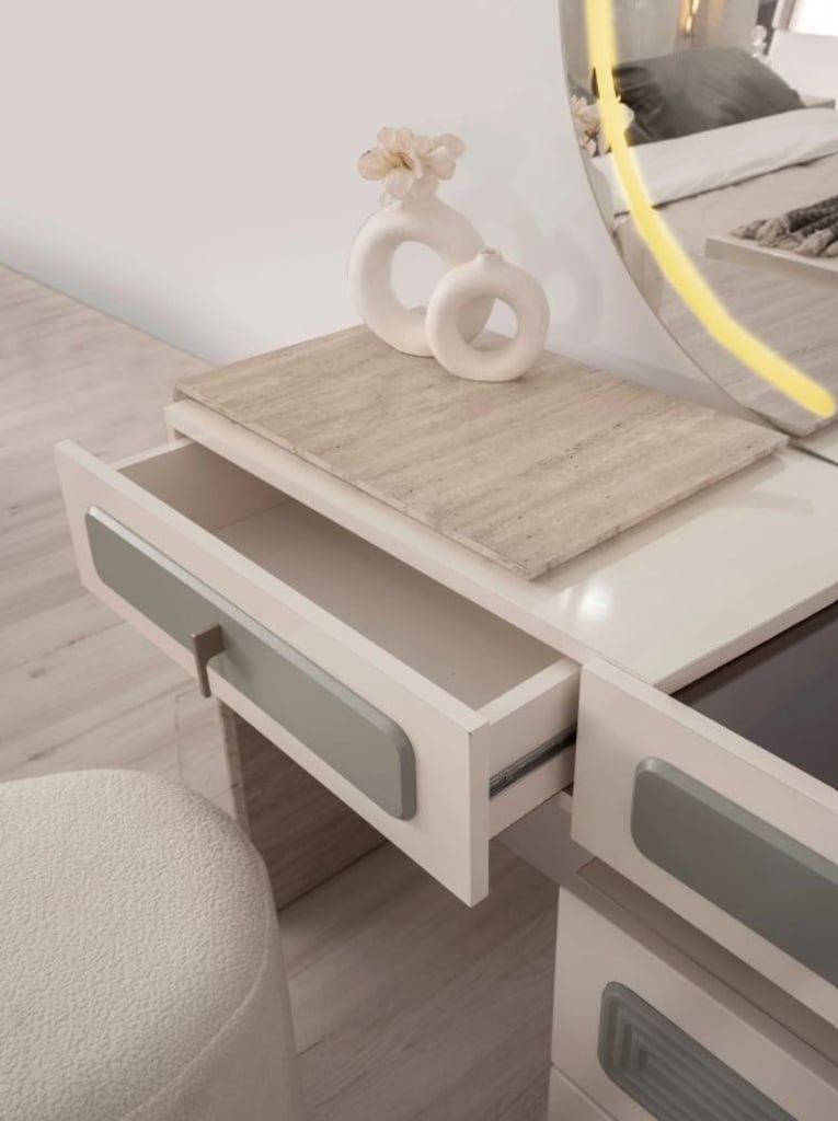 Sıfır, %100 MDF , 6 Kapılı Gardırop - Aytaşı , Traverten, TURKUAZ - 18