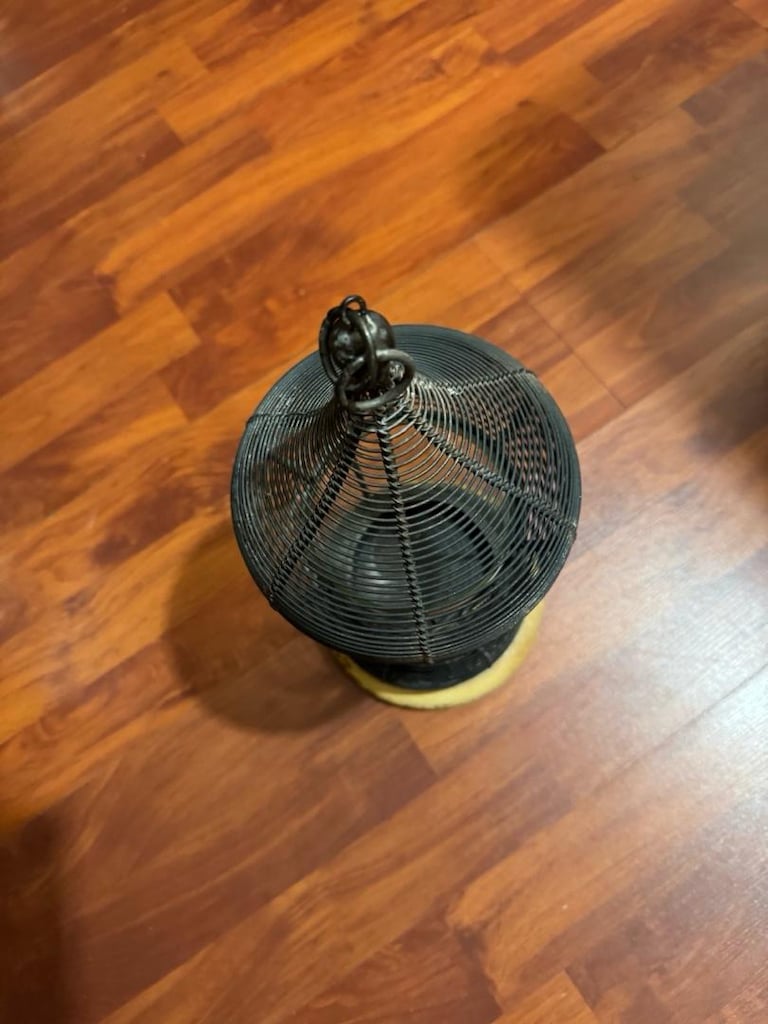 Vintage El Yapımı Metal Tel Örgü Dekoratif Fener / Mumluk 36 cm - 6