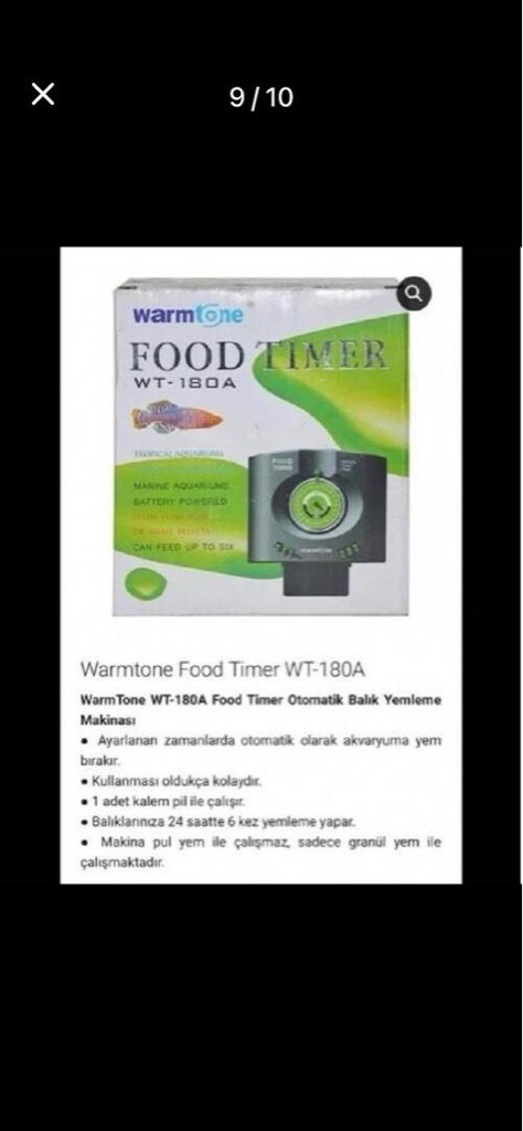 CİDDİ ALİCİYSAN YAZ SİFİR FOOD TİMER AKVARYUM YEMLEYİCİSİ - 9