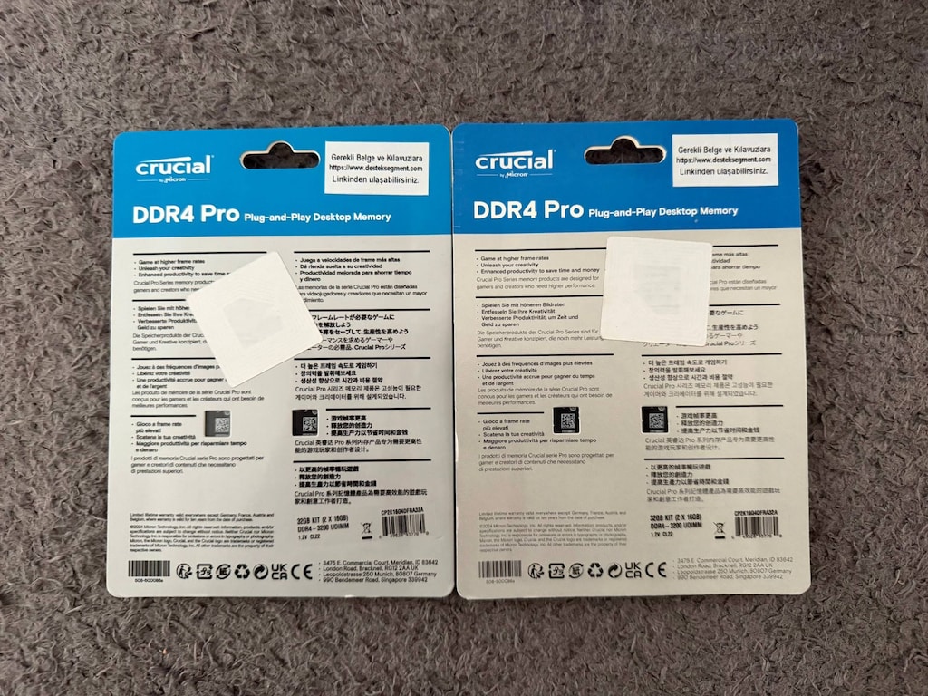 Crucial 32GB (2x16GB) Pro DDR4 3200MHz CL22 1.2V PC Ram - 2