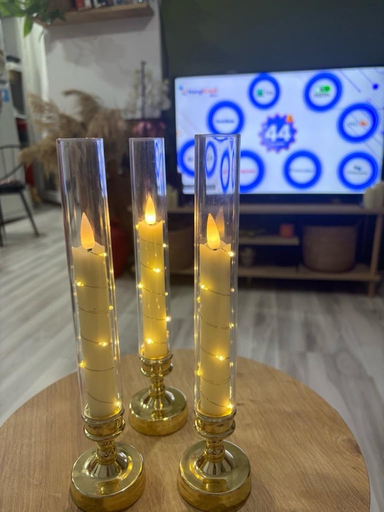 led ışıklı mum 3 adet - 4