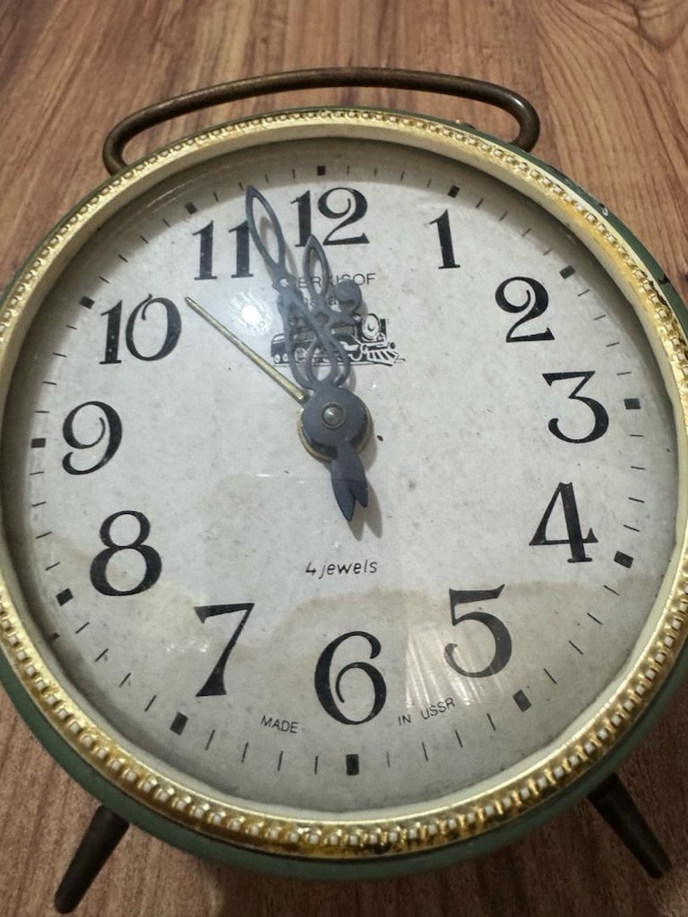 Nostaljik Serkisof SSSR Masa Saati – Yeşil Kurmalı Vintage - 10