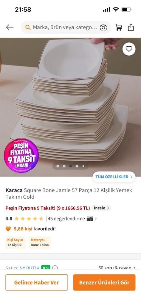karaca beyaz porselen yemek takımı seti - 7