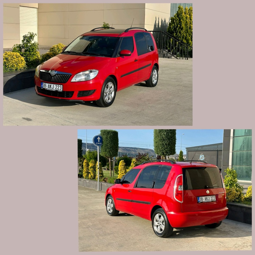 2010 Model Kırmızı Skoda Roomster Tüplü Aile Arabası - 5