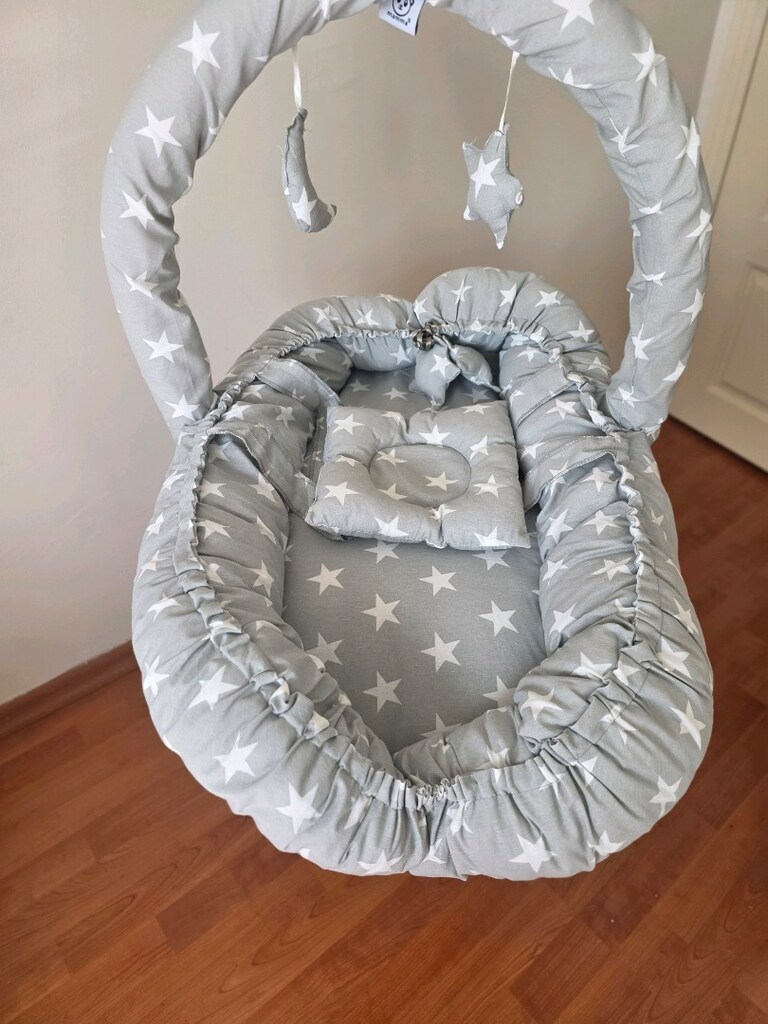 Mamma Star Cibinlik Ve Oyuncaklı Anne Yanı Bebek Yatağı Babynest (Gri) - 2