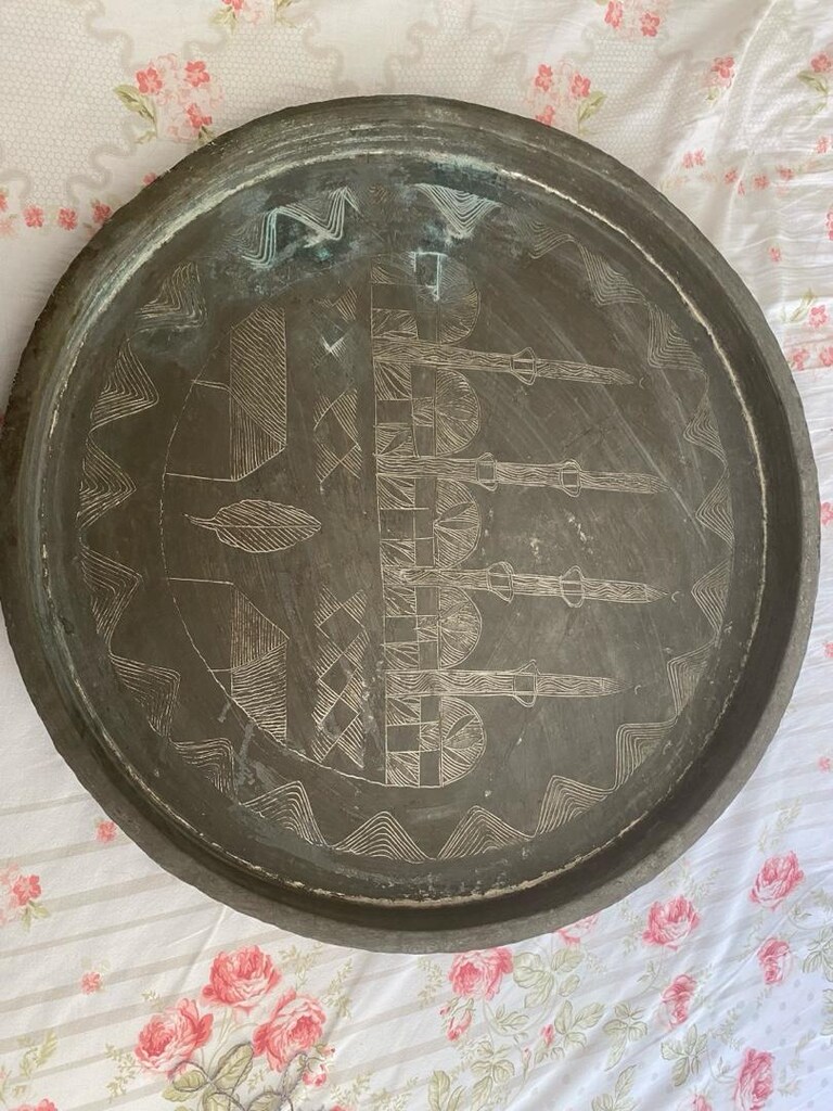 işlemeli bakır tepsi - 2