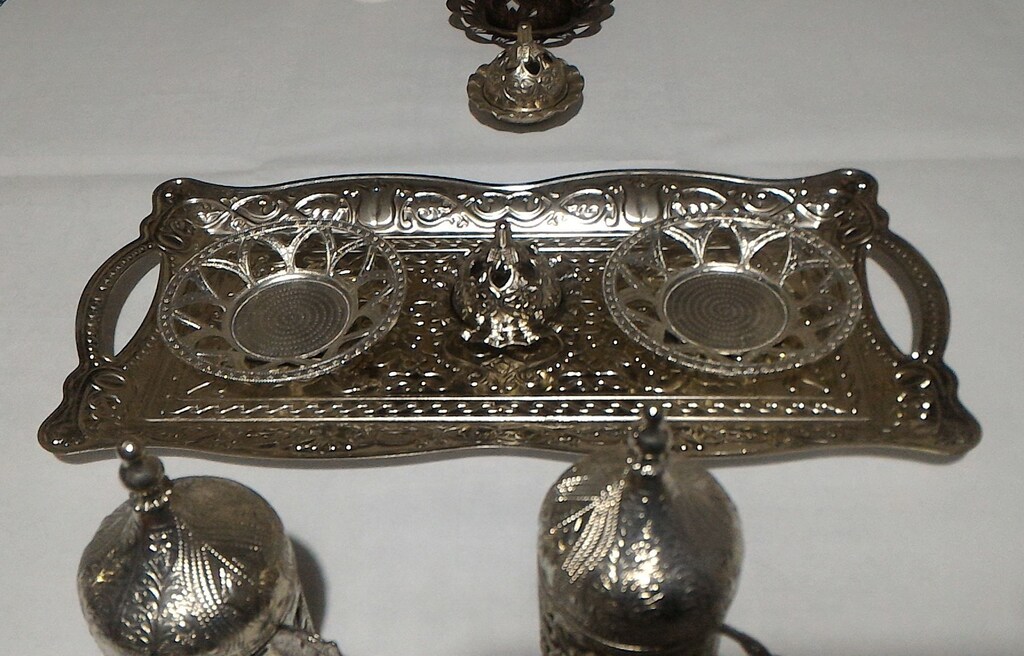 Metal Zamak Kahve Değirmen, Fincan ve Aksesuarları Takımı - 9