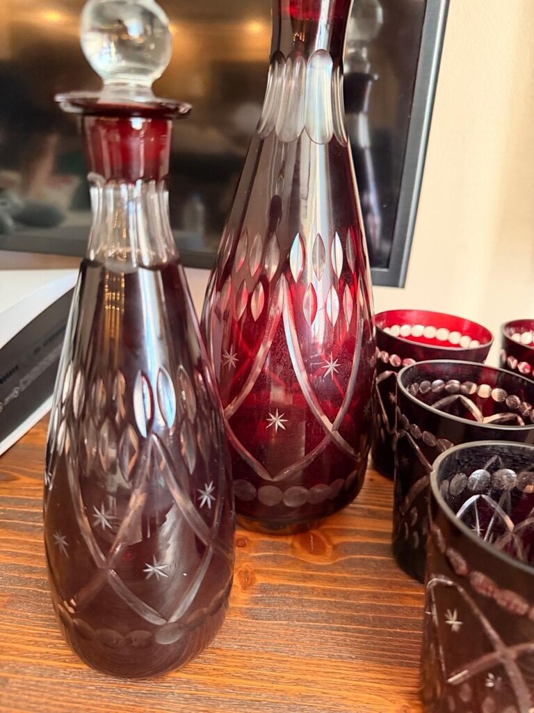 Çekoslavak Bohem Kristal Karaf & Bardak - 2