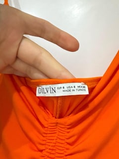 dilvin canlı turuncu düz kesim elbise