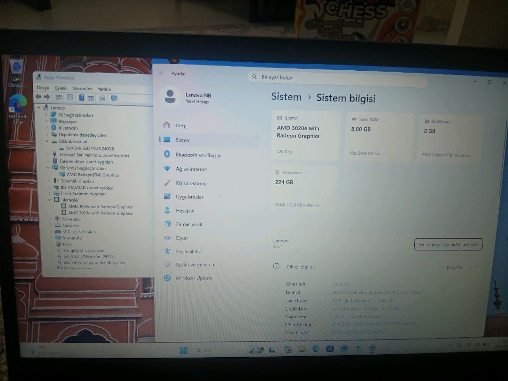 LENOVO V15 AMD 3020E 8 256 HATASIZZ - 9
