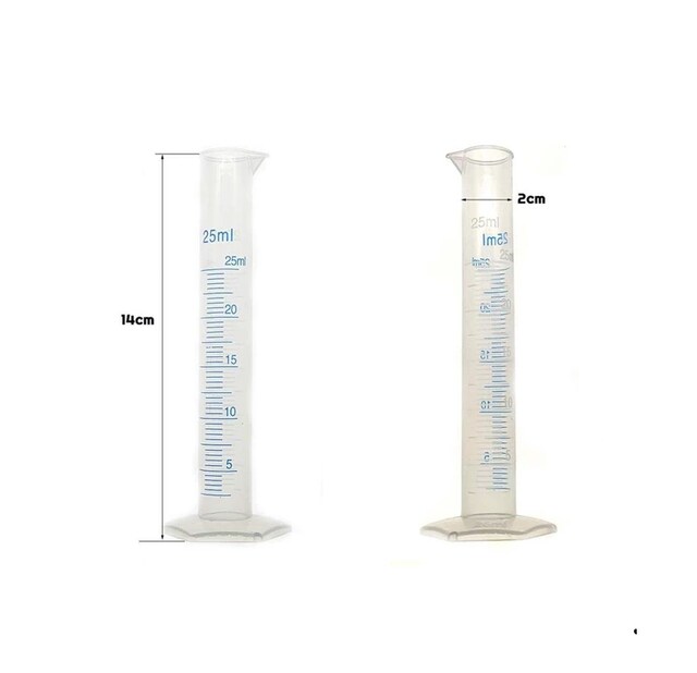25ml ml Uzun Form Silindir Plastik Polipropilen Mezür Kabartma
