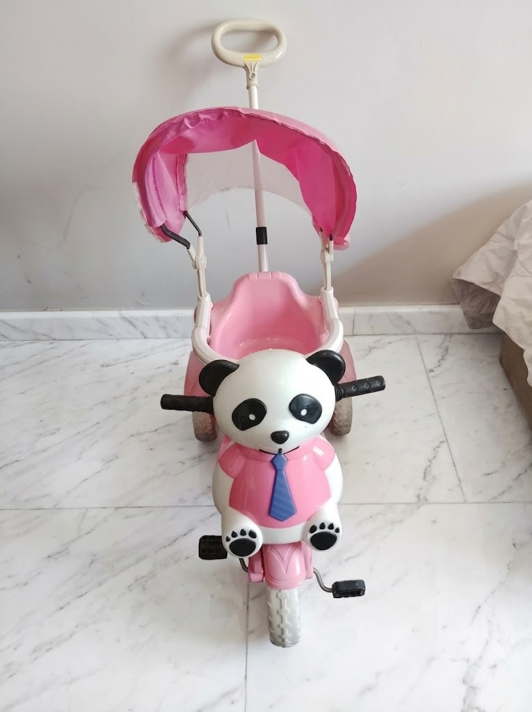 Panda Figürlü Ebeveyn Kontrollü Tenteli Çocuk Bisikleti - 3