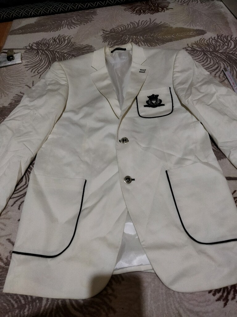 blazer ceket erkek beyaz ölçüleri görselde mevcut l bedene uygun