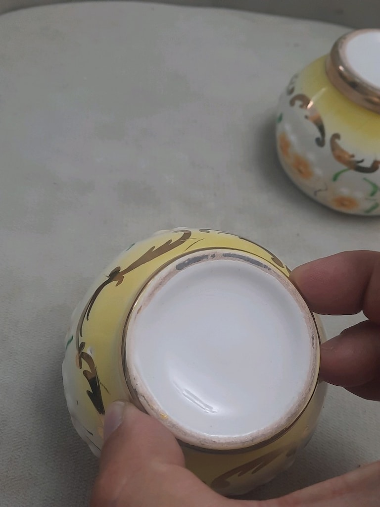 vintage dönem seramik ikili şekerlik - 11