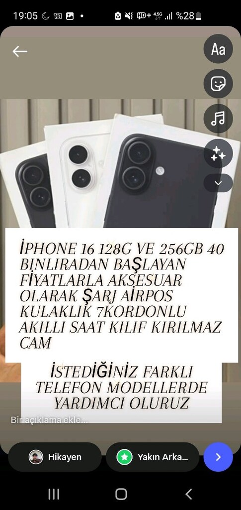 İPHONE 16 128GB SIFIR KAPALI KUTU APARATLARI MEVCUT TAKAS OLUR KARGO