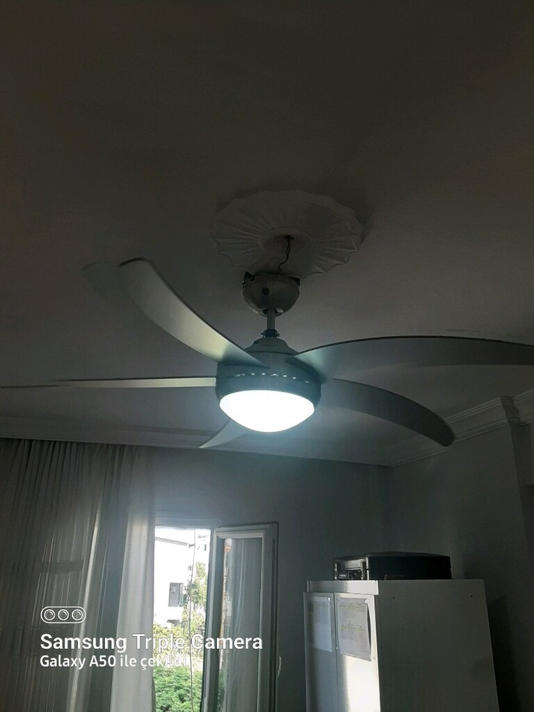 Hankı 132 cm Gri 5 Kanat aydınlatmalı Tavan Vantilatörü - 4