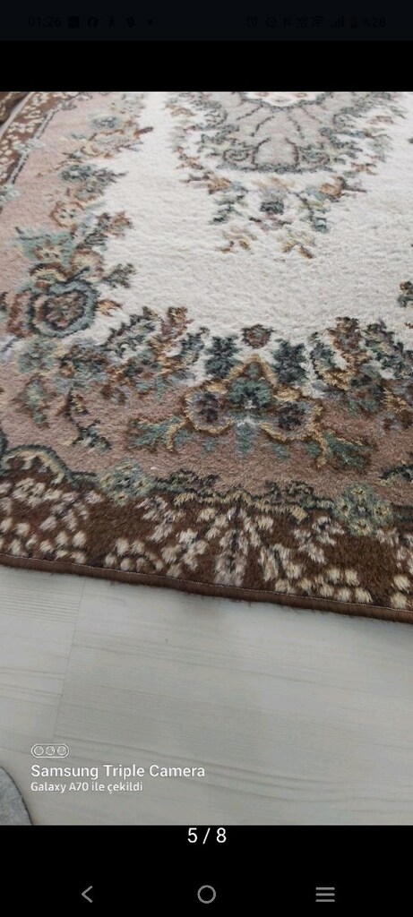 120+205cm Isparta el dokuma yün halı - 6