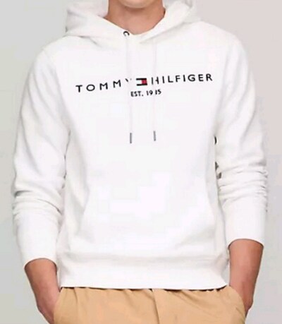 #Tommy Hilfiger Beyaz Kapüşonlu Sweatshirt unisex