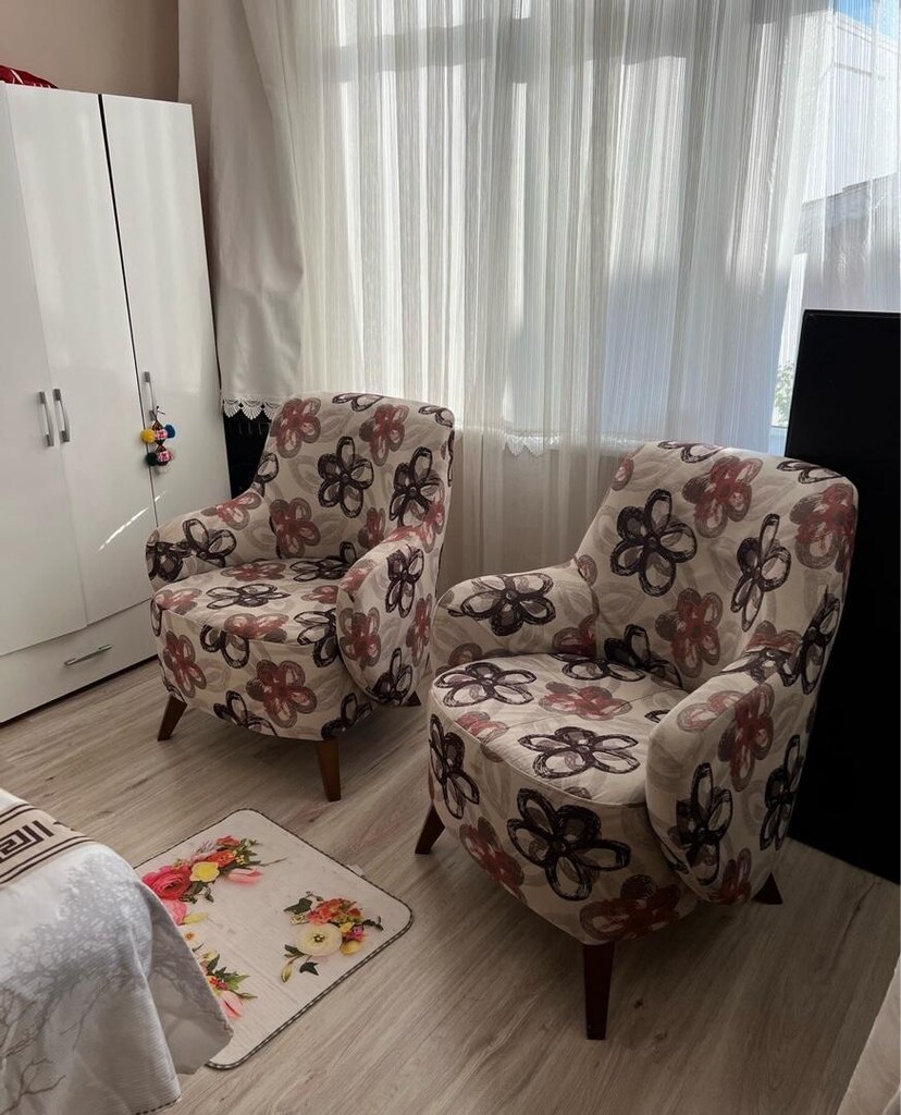 2 Adet Çiçekli Berjer Koltuk - 5