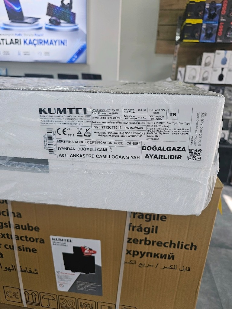 Kumtel Siyah Ankastre Camlı Ocak Set - 3