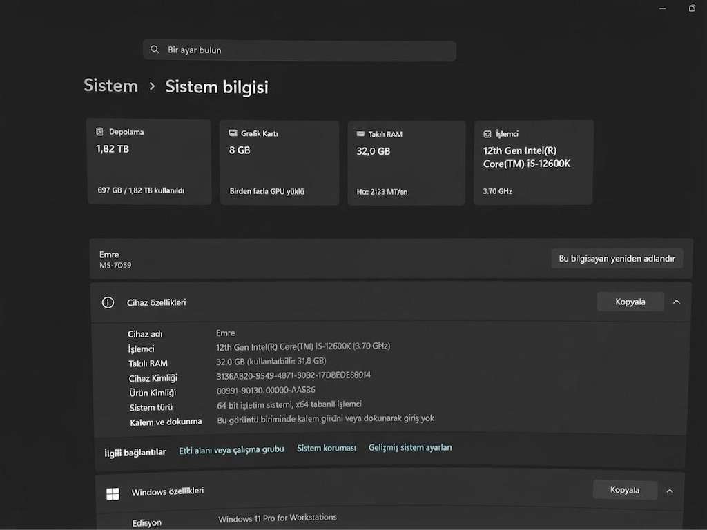 RTX 3070 i5 12600K 32GB RAM 2TB SSD Komple Oyuncu Bilgisayarı + 240Hz - 10