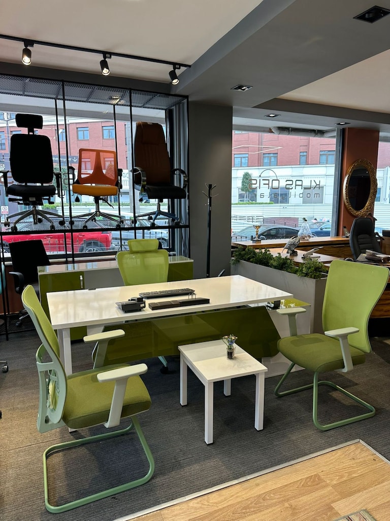 KLAS OFİS ÜSKÜDAR 180x80 BEYAZ YÖNETİCİ TAKIMI SETİ İKİNCİ EL - 2