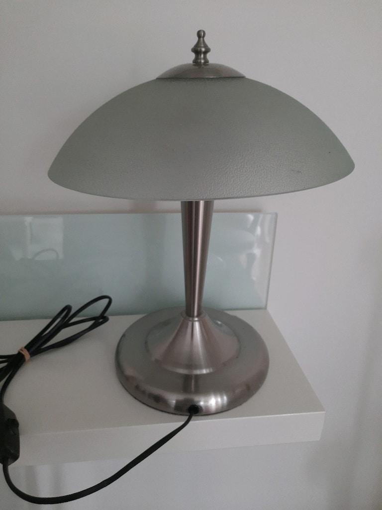 abajur cam başlıklı metal abajur masa lambası - 6