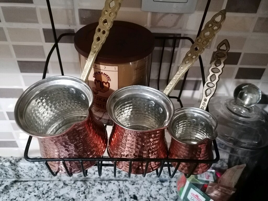 3 lü Bakır Cezve Seti - 3