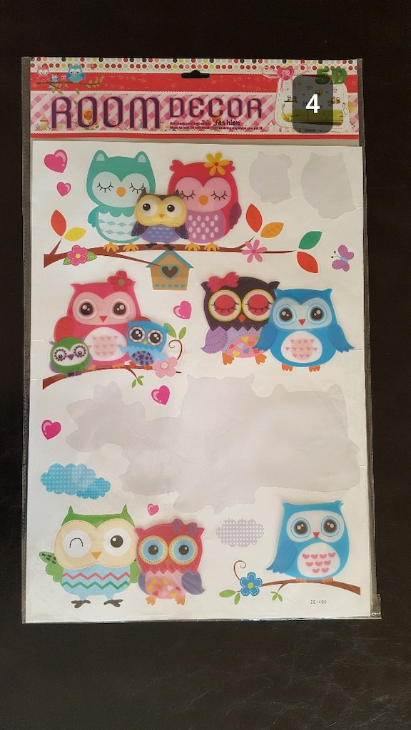 Renkli Baykuş Duvar Sticker Seti - 3