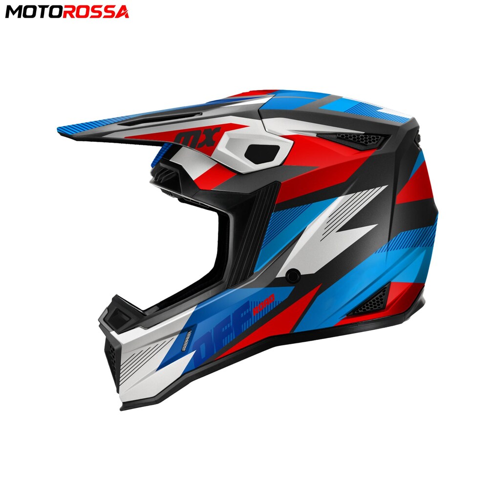 SWAY 635 SHOT Siyah Mavi Cross Motosiklet Kaskı | MOTOROSSA
