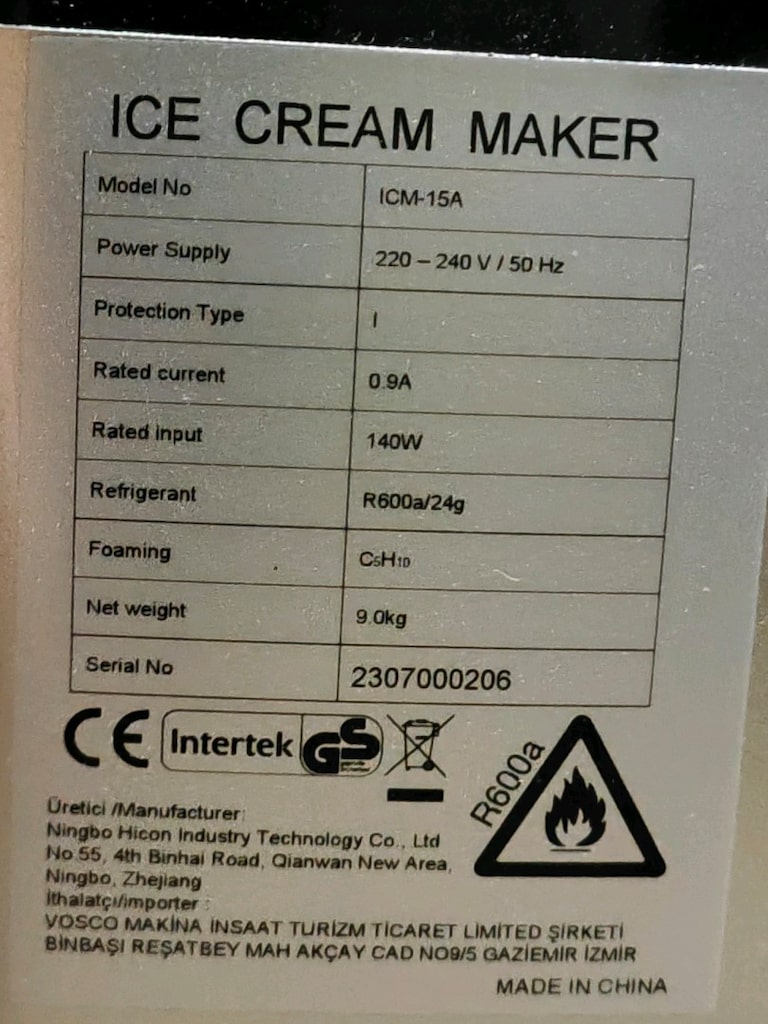 Garantili-Vosco ICM-15A Kompresörlü Ev Tipi Dondurma / Gelato makinesi - 9