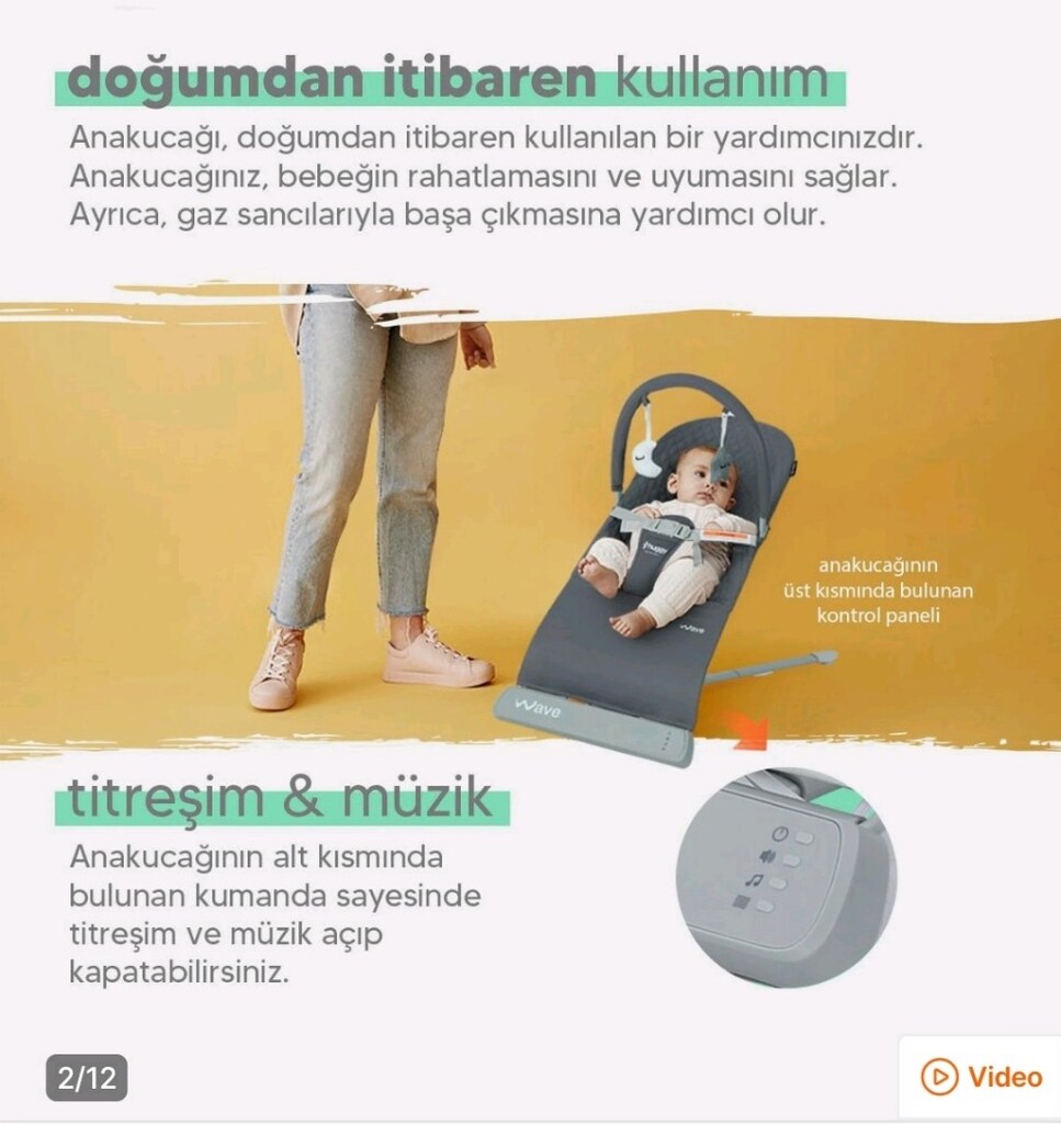 TİTREŞİMLİ ANA KUCAĞI -ANTRASİT - 3