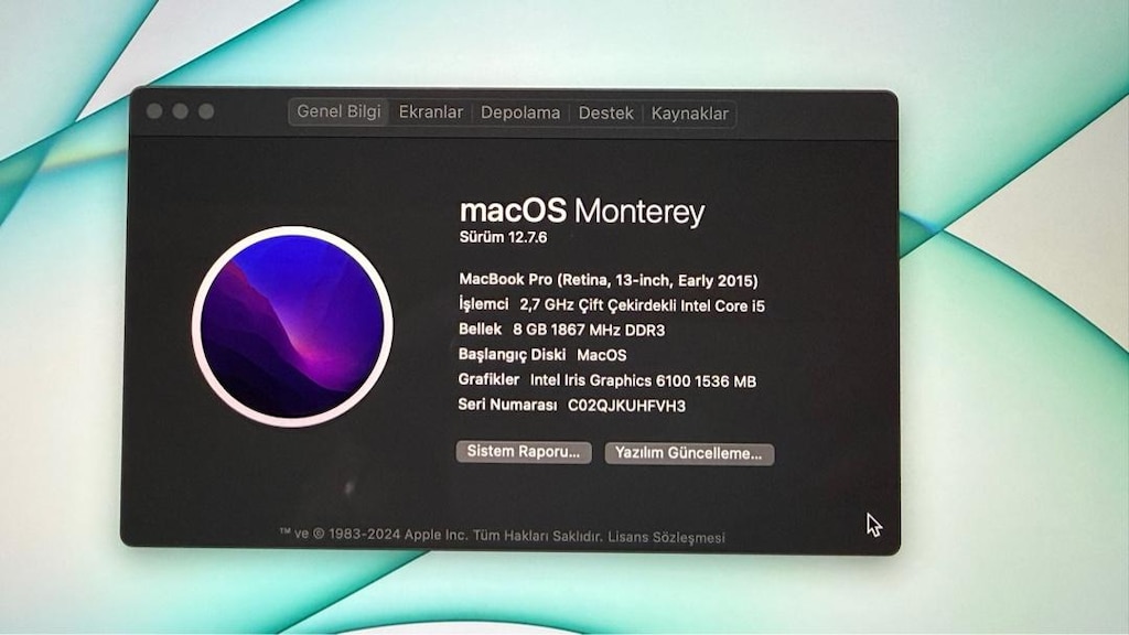 TERTEMİZ RETİNA MACBOOK PRO 13" 500gb SSD - 20