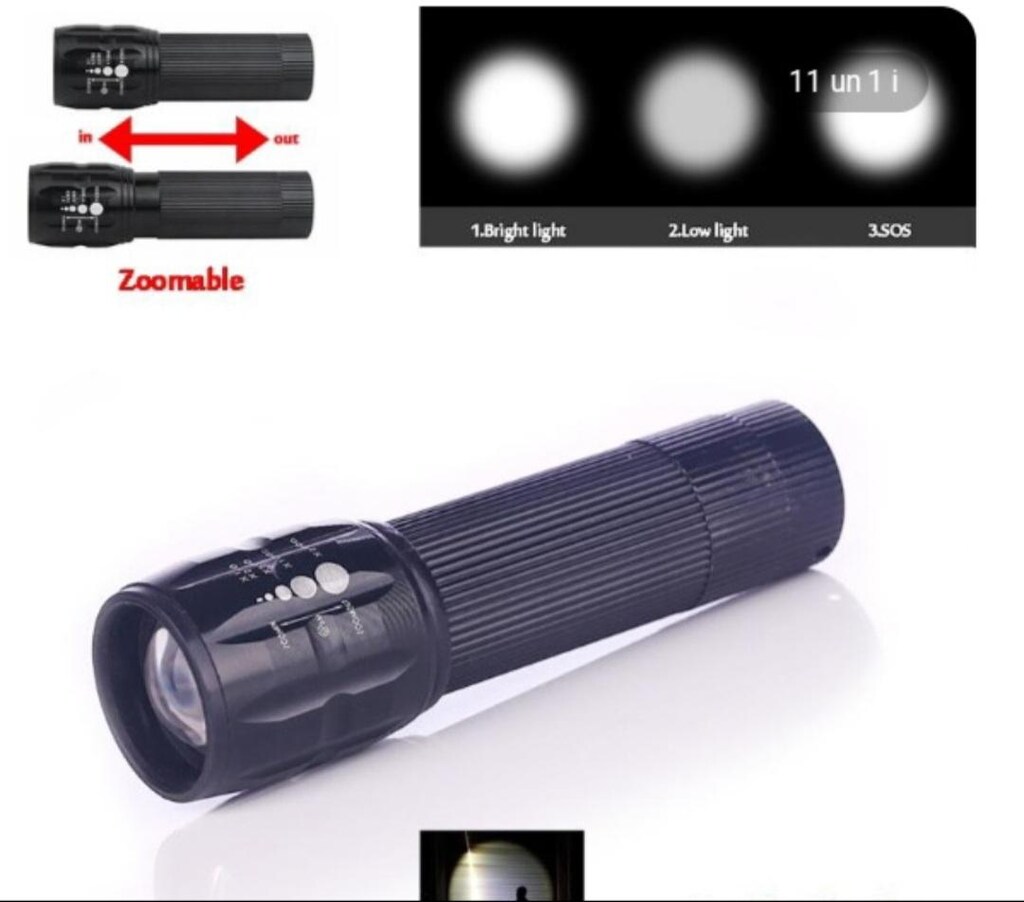 Cree Pocket Taktik Askeri Süper ZOOMLU Pilli Led El Feneri - 5