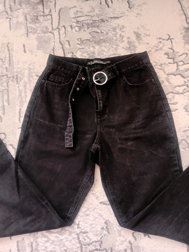 taslanmıs sıyah kot pantolon - 9
