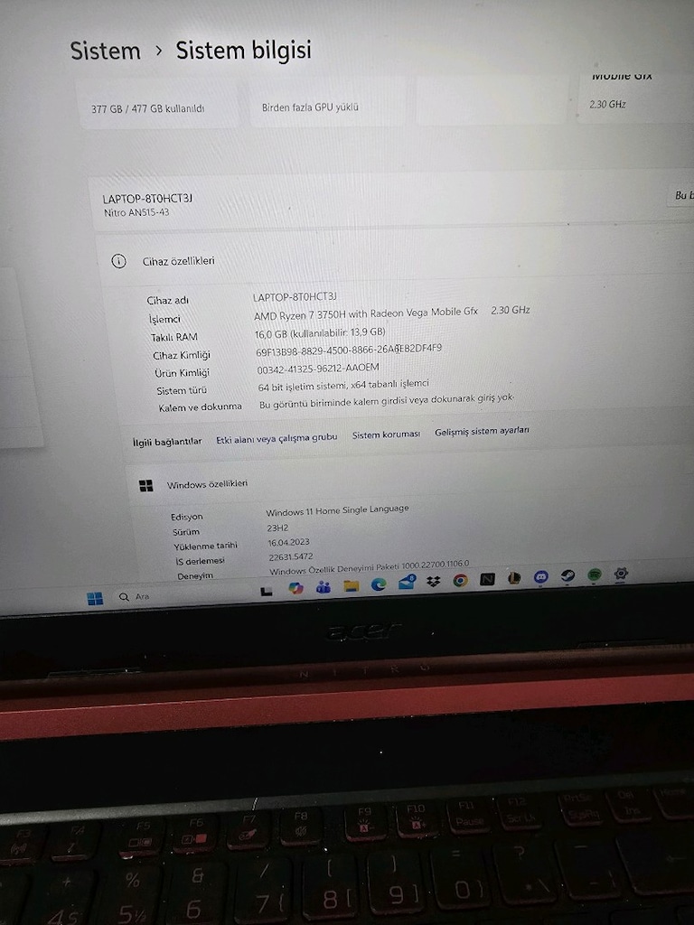 ACER NİTRO 5 OYUN BİLGİSAYARI - 10