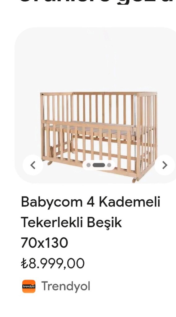 SET/Babycom Naturel 3Kademeli 70×130Tekerlekli Beşik-Yatak-BesikKoruma - 11