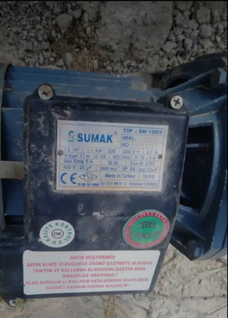 su motoru elektrikl 220 volt ev elektriği - 2