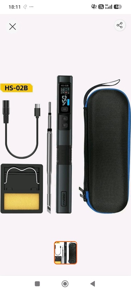 100W FNIRSI HS-02B Akıllı Dijital Havya / Taşınabilir Lehimleme Seti - 2