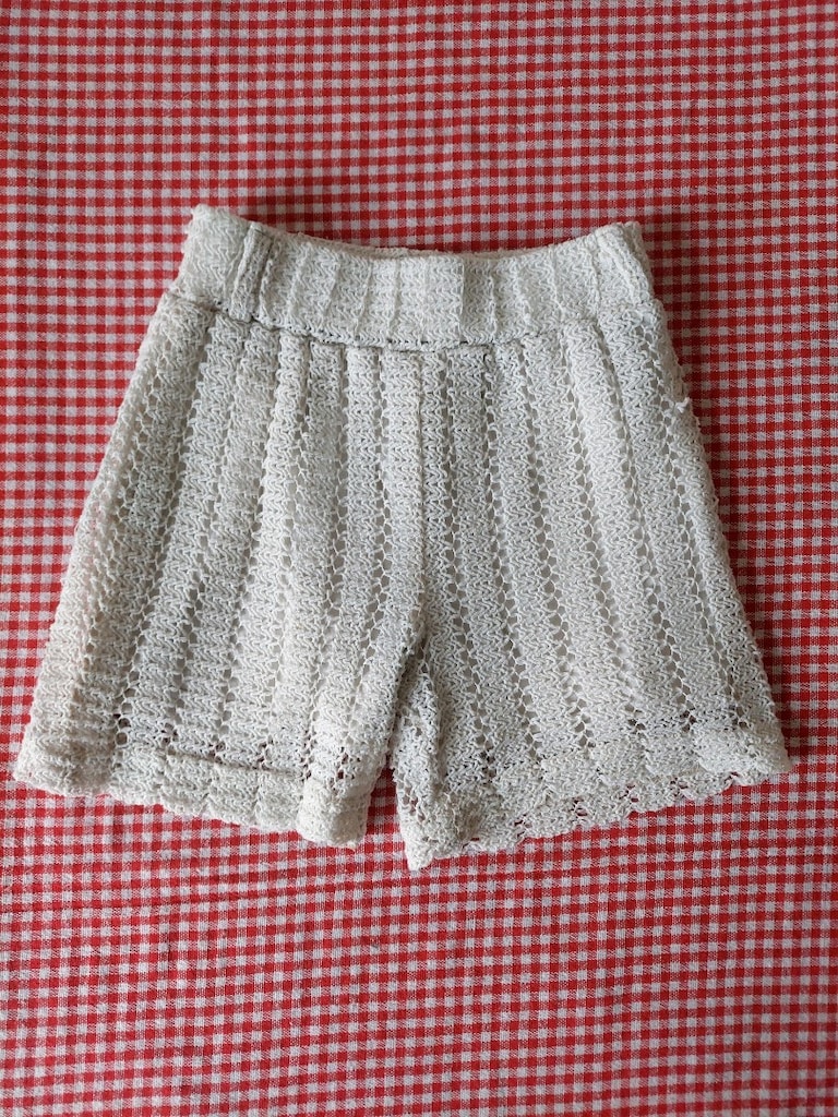 Zara Kids ajurlu/tığ işi örgü model ekru şort - 4