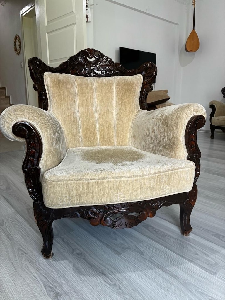 Antika el oyması koltuk takımı - 4