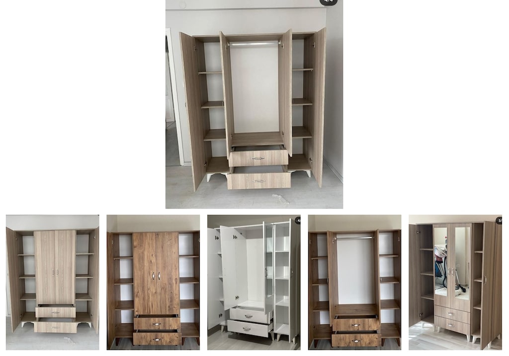 4 kapaklı elbise dolabı oshlrapxzj - 6