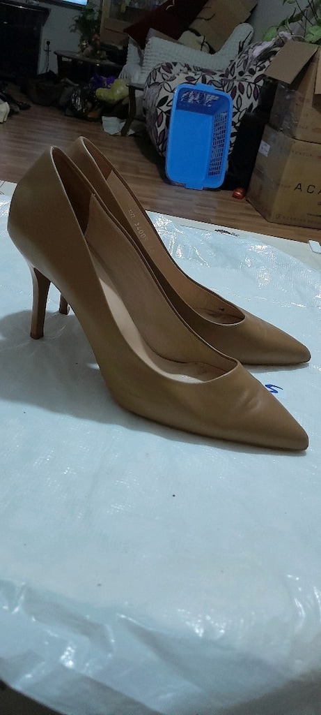 HOTİÇ 40 numara açık camel rengi stiletto - 4